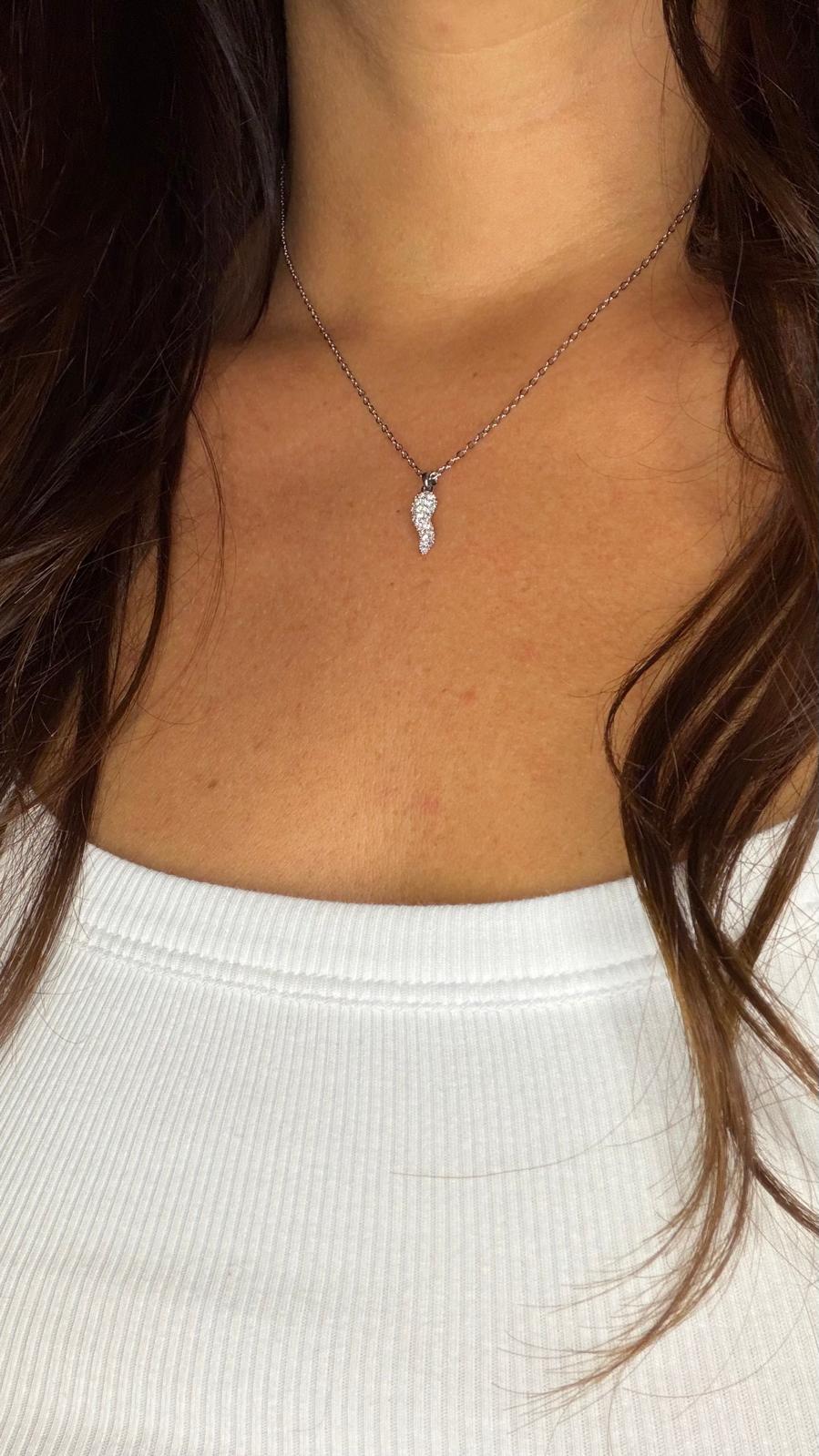 Collana 6548 Cornino brillante argento