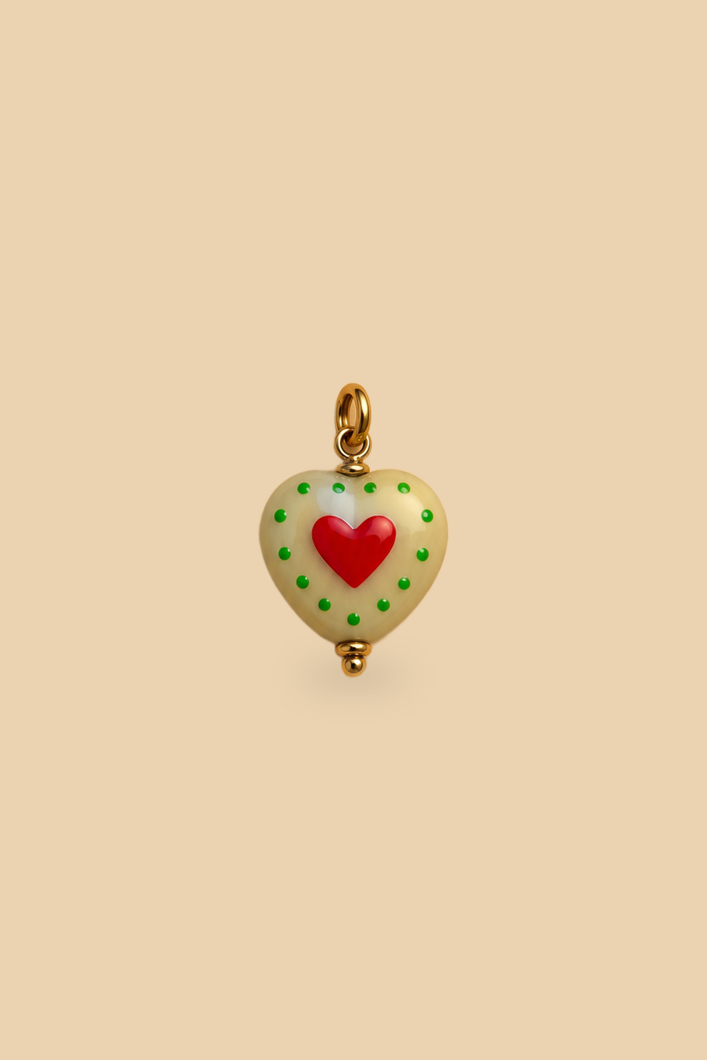 Charm 6548 Cuore a pois verde