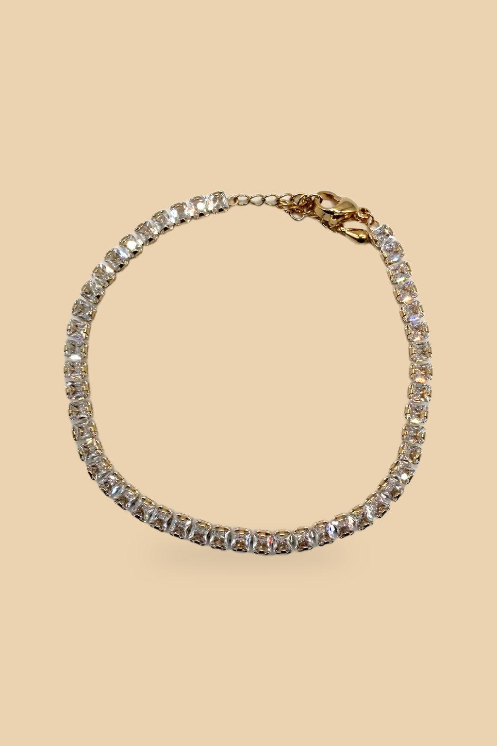 Bracciale 6548 Tennis oro zirconi quadrati