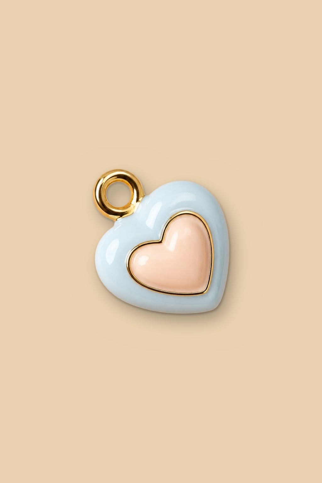 Charm 6548 Cuore azzurro e rosa