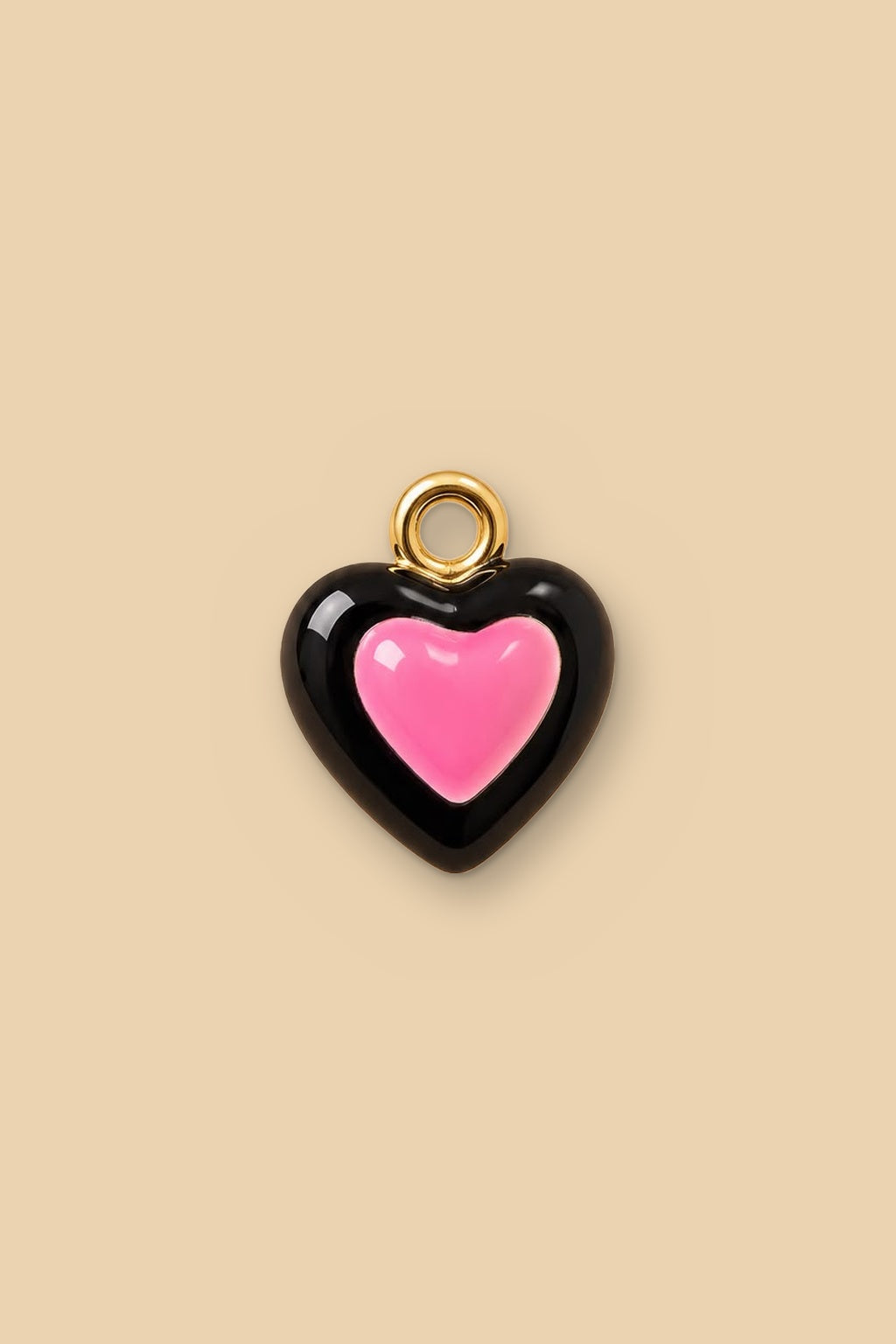 Charm 6548 Cuore nero e rosa