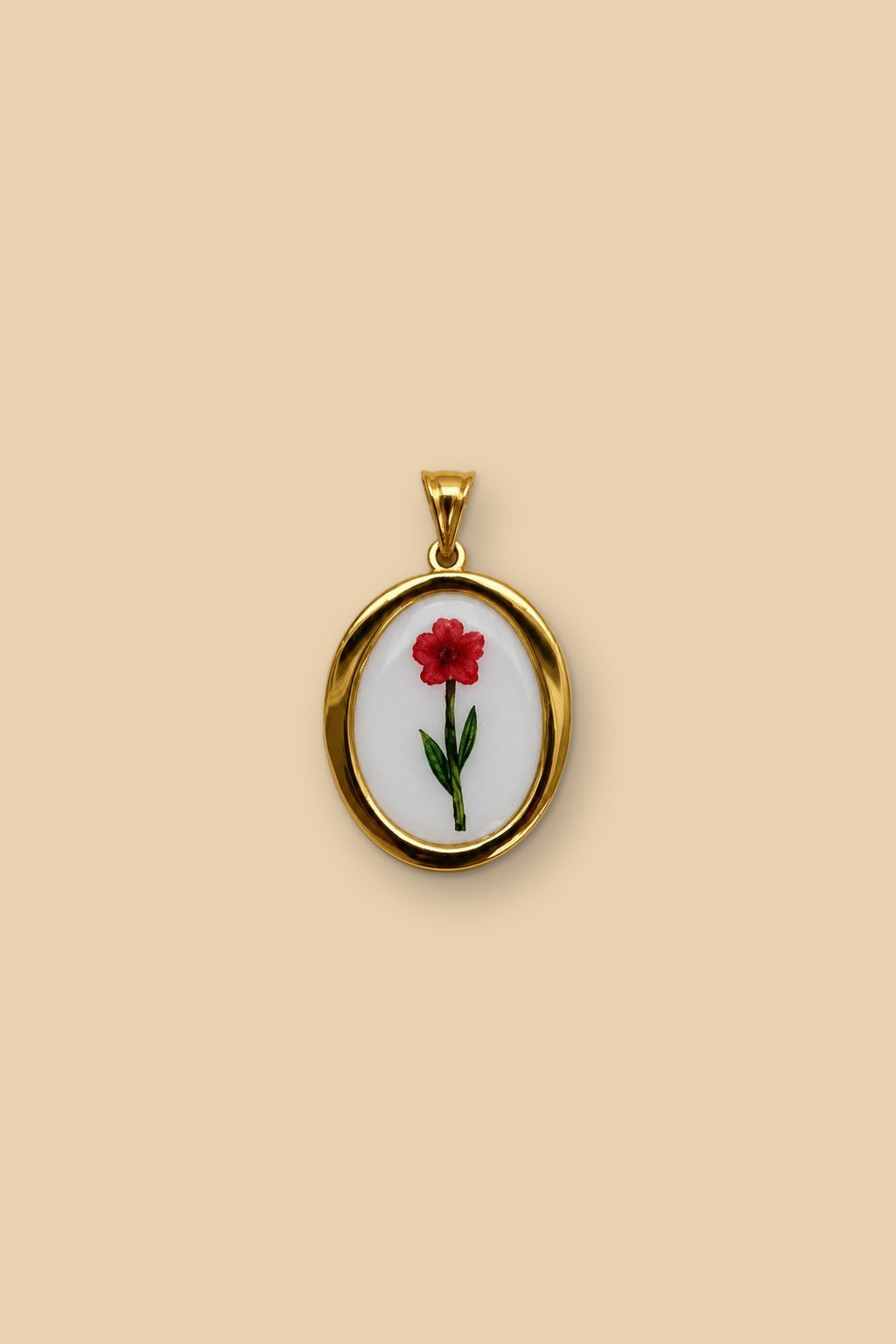 Charm 6548 Medaglia fiore rosso
