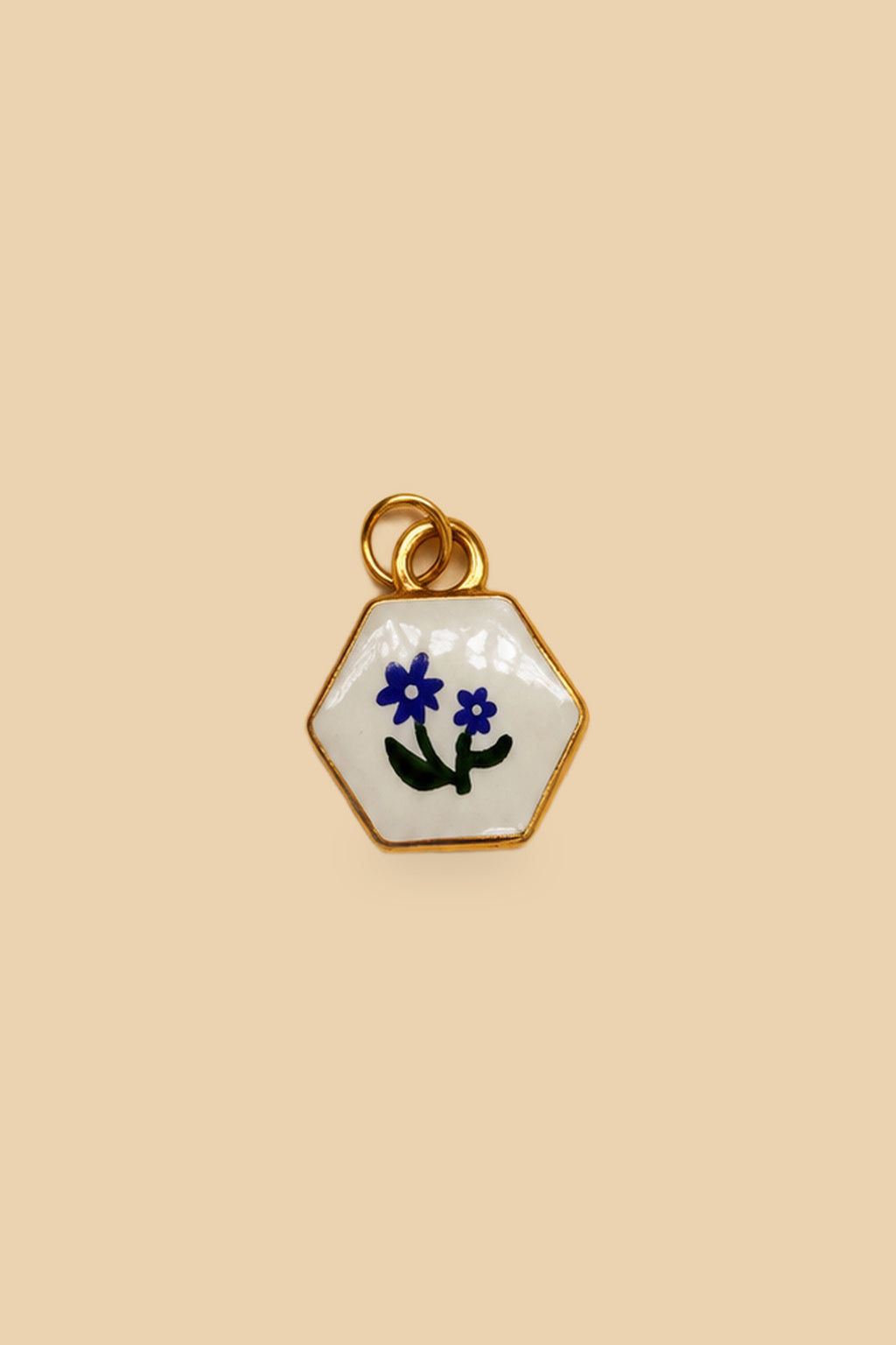Charm 6548 Esagono fiori blu