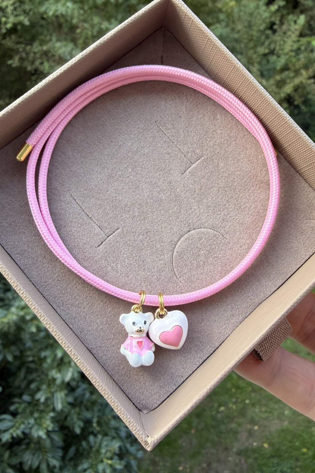 Collana 6548 Ready to Wear “Orsetto e cuore rosa”