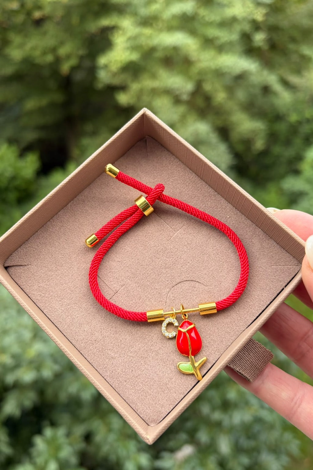 Bracciale 6548 Ready to Wear “Iniziale e tulipano rosso”